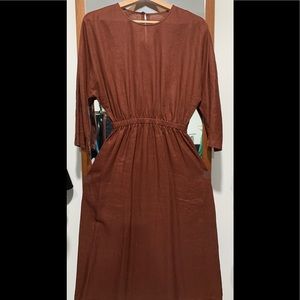 Chocolate linen dress